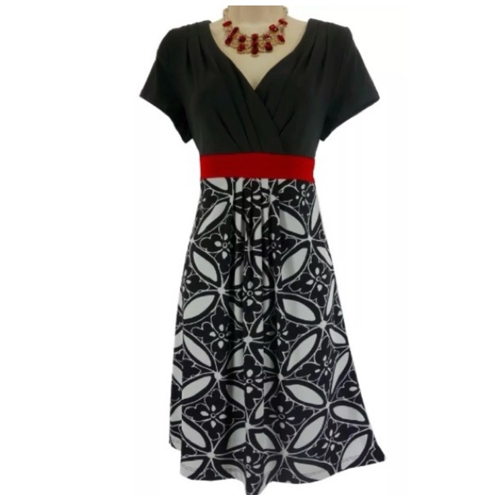 Size 14  XL black red Coldwater Creek Dress